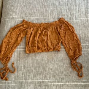 Audrey burnt orange boho crop top